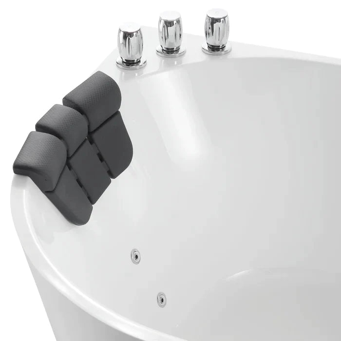 Empava 71" Freestanding Oval Whirlpool Bathtub with Faucet, EMPV-71AIS08
